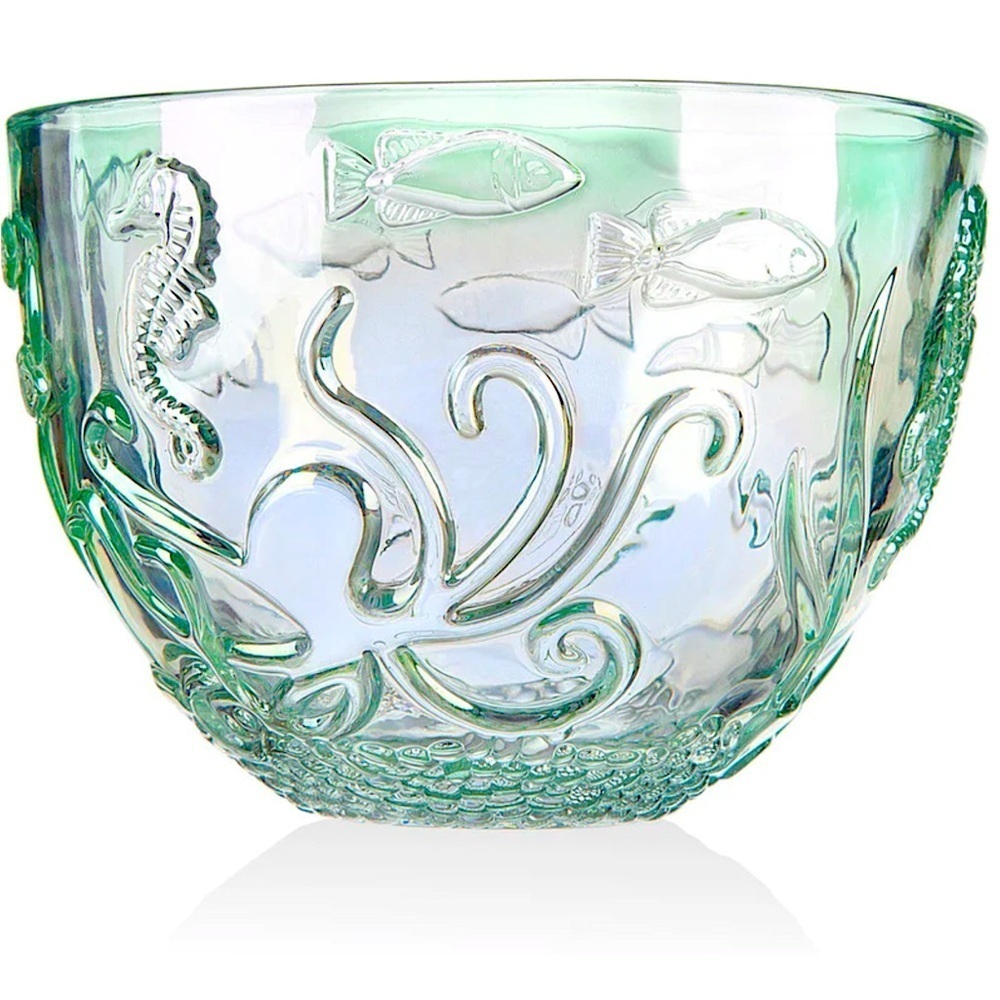 Godinger Seven Seas Iridescent Crystal Nut Bowl New